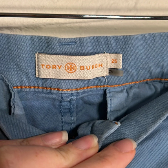 Tory Burch Blue Corduroy Cotton Stretch Skinny Pants, Women’s Size 25 - Picture 4 of 9